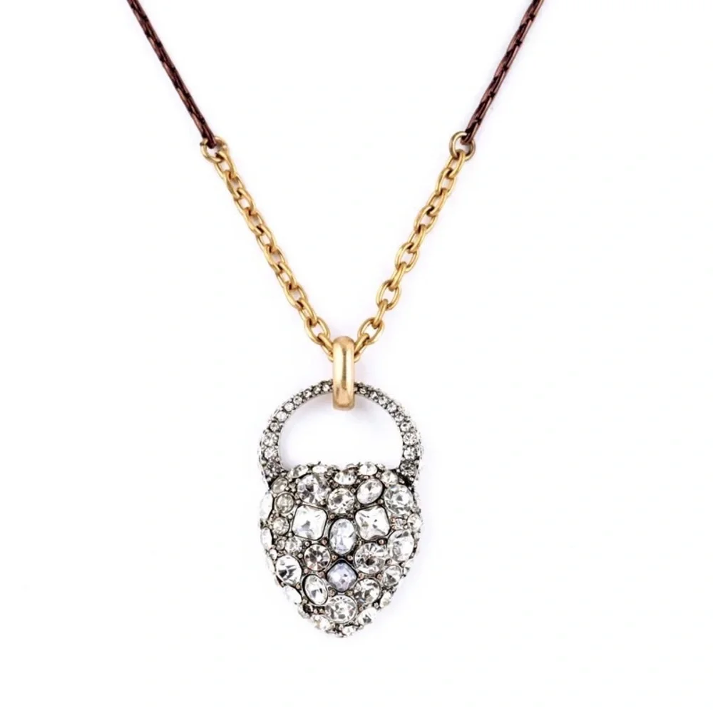 Heart Rhinestone Boho Pendant Gold Silver Necklace